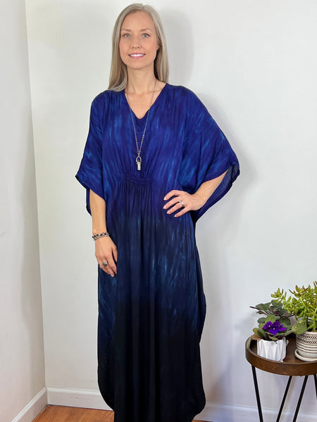 Indigo/black ombré maxi