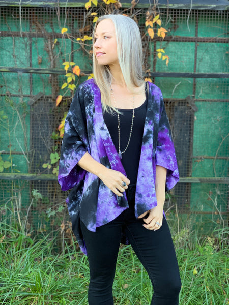 Purple/black cardigan