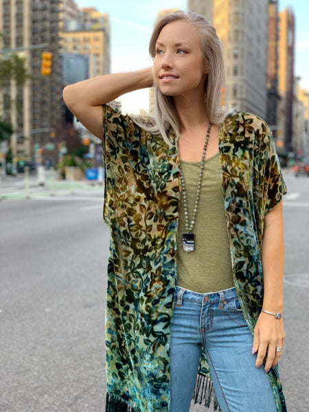 Mossy forest kimono