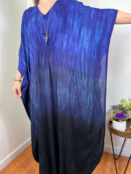 Indigo/black ombré maxi