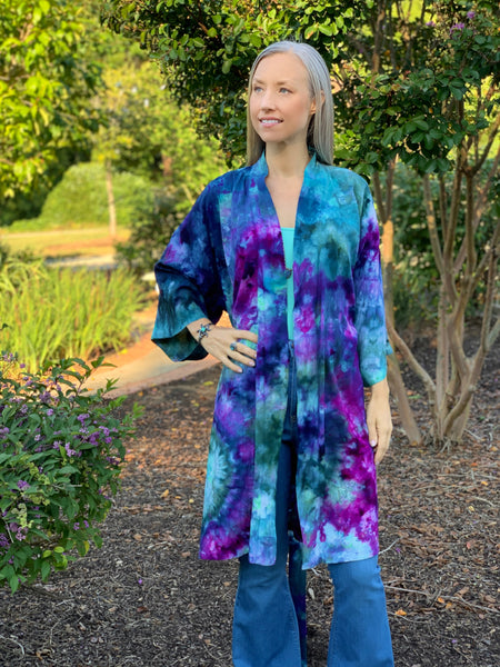 Vibrant bullseye kimono robe