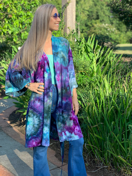 Vibrant bullseye kimono robe