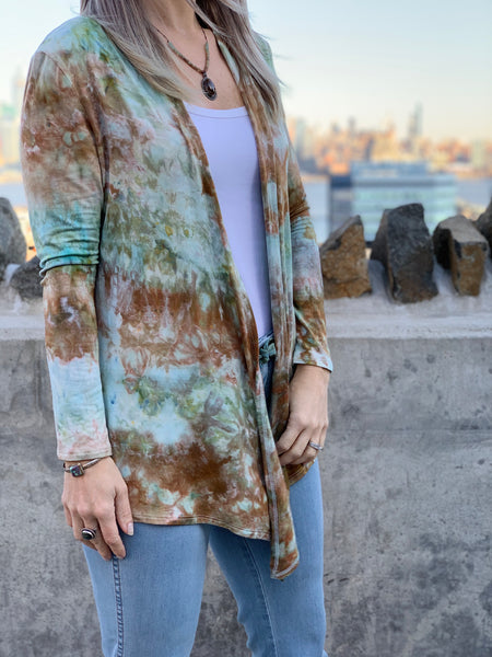 Purple/black stretch cardigan