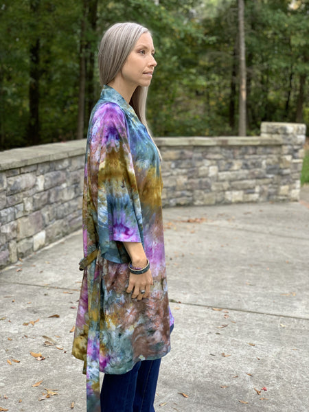 Sunlit forest kimono robe