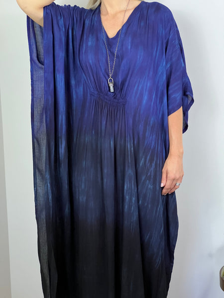 Indigo/black ombré maxi
