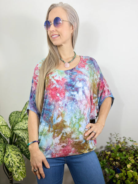 Round neck dolman top