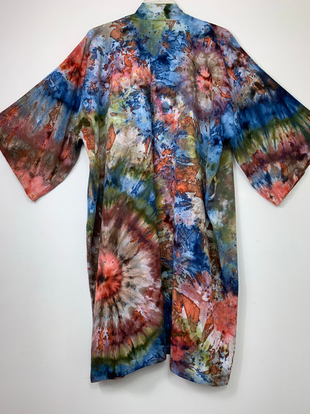 Earthy rainbow kimono robe