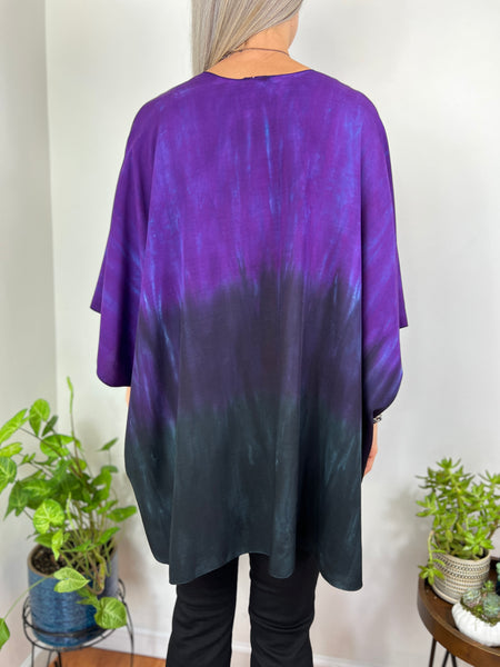 Purple/black ombre cardigan