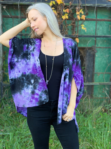 Purple/black cardigan