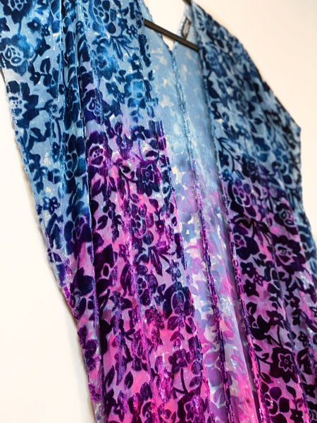 Floral velvet kimono