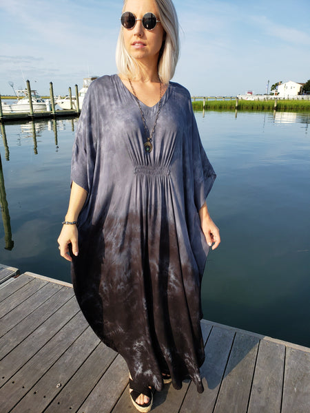 Indigo/black ombré maxi