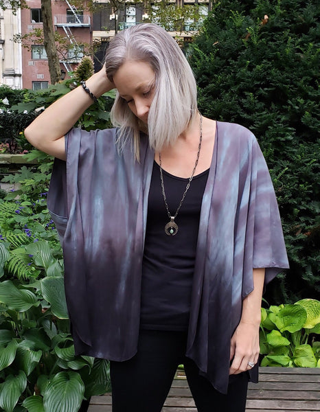 Purple/black cardigan