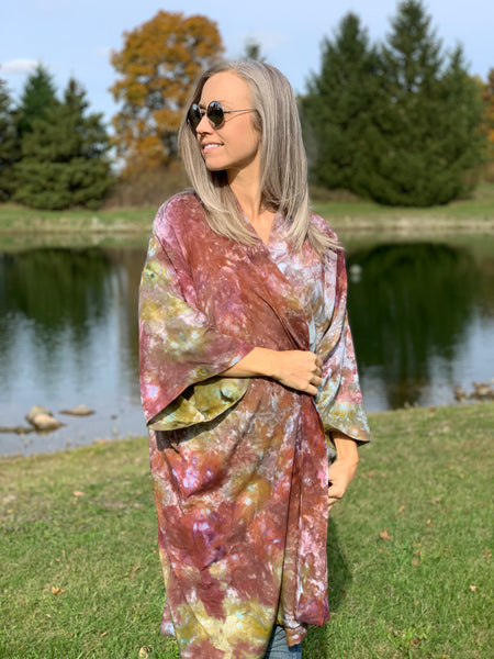 Clear blue kimono robe