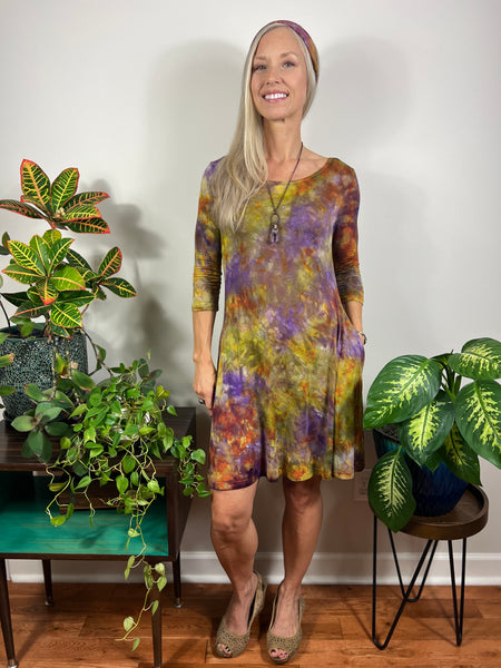 3/4 sleeve dress w/ pockets