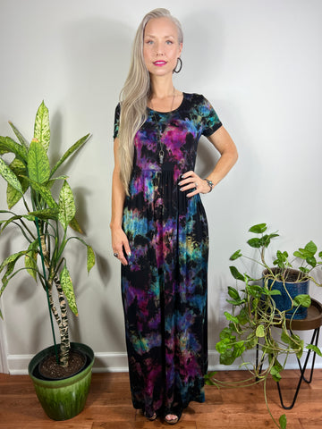 S/s empire maxi dress w/ pockets