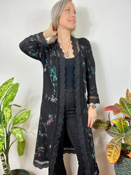 Lace trim duster