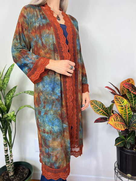 Lace trim duster