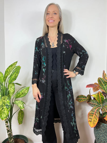 Lace trim duster
