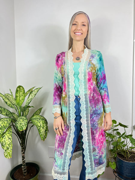 Lace trim duster