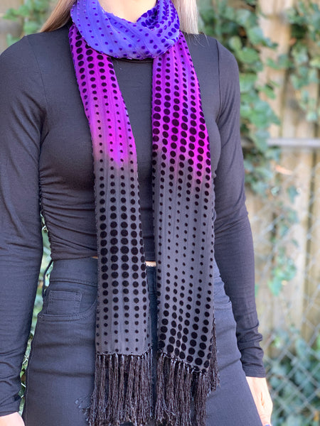 Velvet fringe scarf