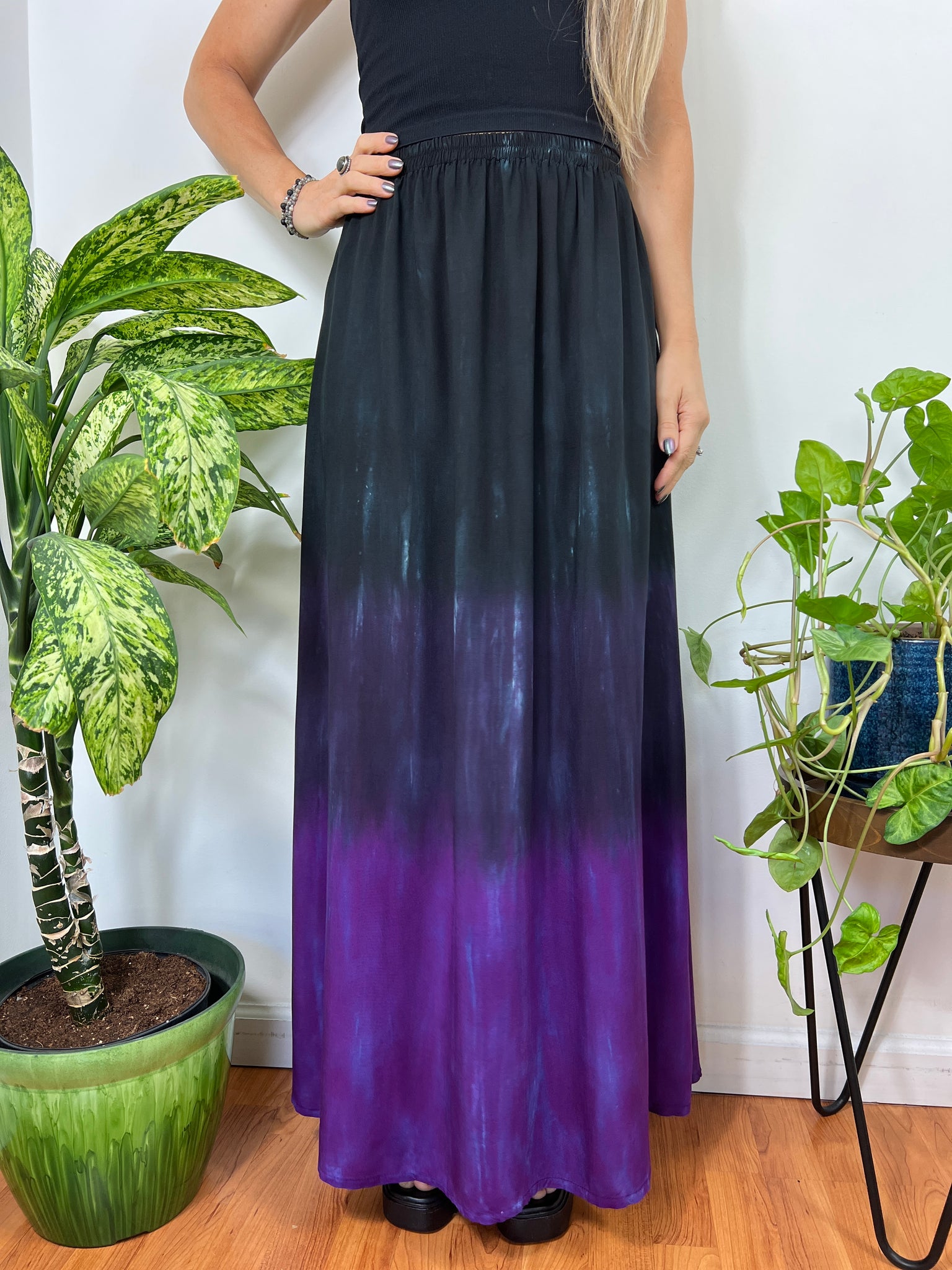 Purple/black ombre skirt