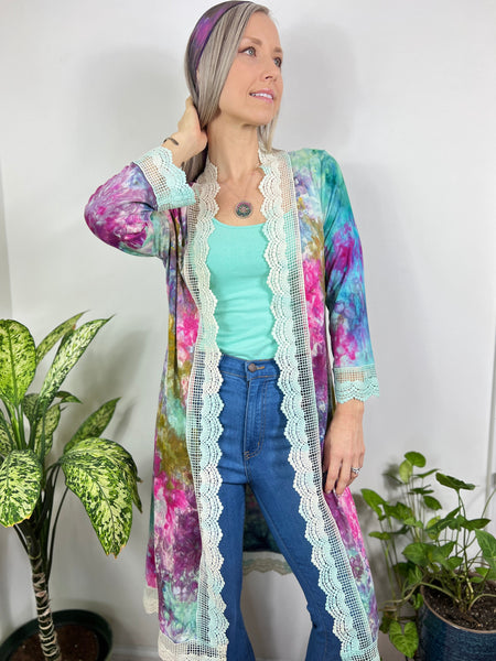 Lace trim duster