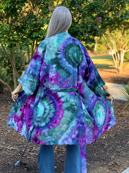Earthy rainbow kimono robe