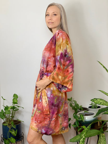 Sunlit forest kimono robe