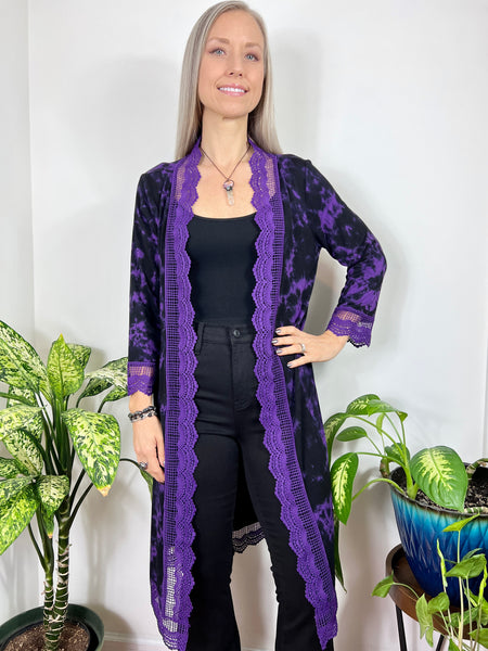 Lace trim duster