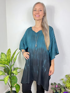 Teal/black ombre tunic