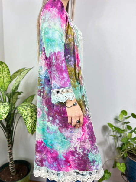 Lace trim duster